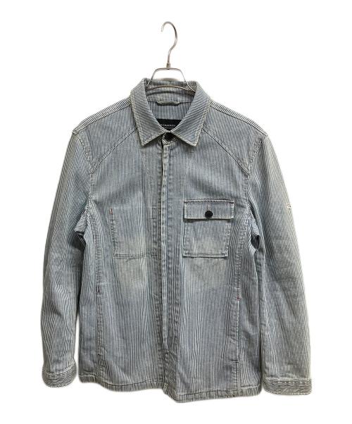BURBERRY BLACK LABEL（バーバリーブラックレーベル）BURBERRY BLACK LABEL (バーバリーブラックレーベル) ヒッコリーデニムジャケット ブルー サイズ:Lの古着・服飾アイテム