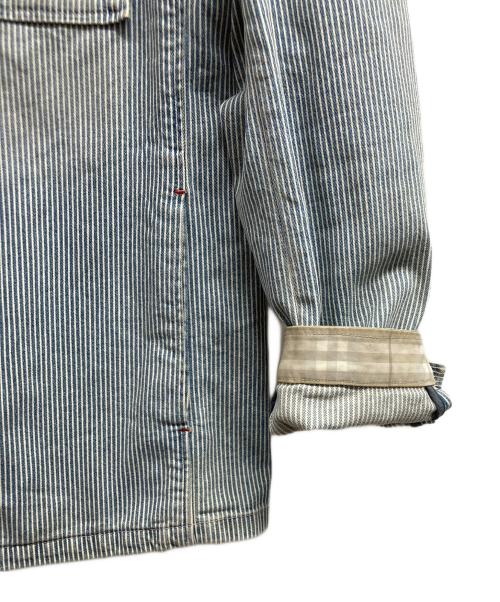 BURBERRY BLACK LABEL（バーバリーブラックレーベル）BURBERRY BLACK LABEL (バーバリーブラックレーベル) ヒッコリーデニムジャケット ブルー サイズ:Lの古着・服飾アイテム