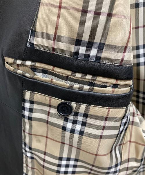 BURBERRY BLACK LABEL（バーバリーブラックレーベル）BURBERRY BLACK LABEL (バーバリーブラックレーベル) レザージャケット ブラック サイズ:Mの古着・服飾アイテム