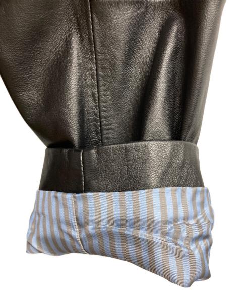BURBERRY BLACK LABEL（バーバリーブラックレーベル）BURBERRY BLACK LABEL (バーバリーブラックレーベル) レザージャケット ブラック サイズ:Mの古着・服飾アイテム