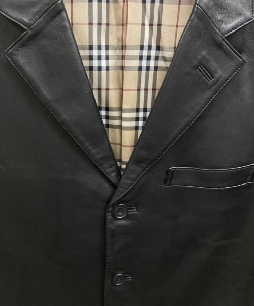 BURBERRY BLACK LABEL（バーバリーブラックレーベル）BURBERRY BLACK LABEL (バーバリーブラックレーベル) レザージャケット ブラック サイズ:Mの古着・服飾アイテム