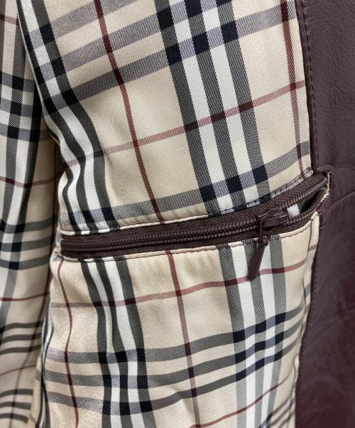 BURBERRY BLACK LABEL（バーバリーブラックレーベル）BURBERRY BLACK LABEL (バーバリーブラックレーベル) レザージャケット ブラウン サイズ:Lの古着・服飾アイテム