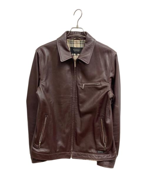 BURBERRY BLACK LABEL（バーバリーブラックレーベル）BURBERRY BLACK LABEL (バーバリーブラックレーベル) レザージャケット ブラウン サイズ:Lの古着・服飾アイテム