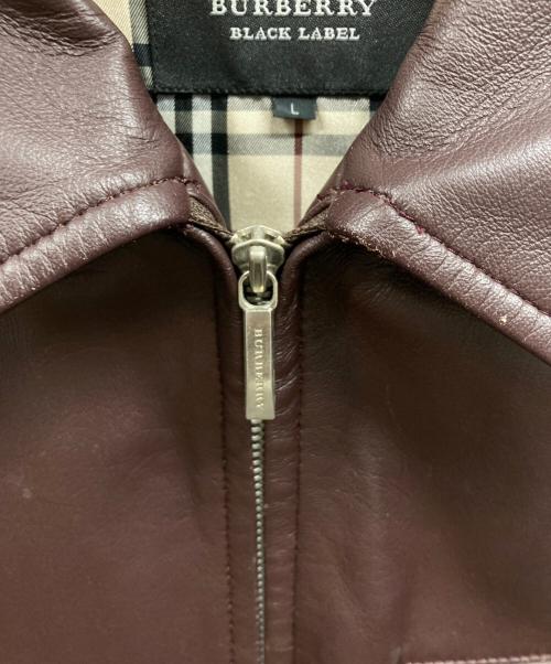 BURBERRY BLACK LABEL（バーバリーブラックレーベル）BURBERRY BLACK LABEL (バーバリーブラックレーベル) レザージャケット ブラウン サイズ:Lの古着・服飾アイテム