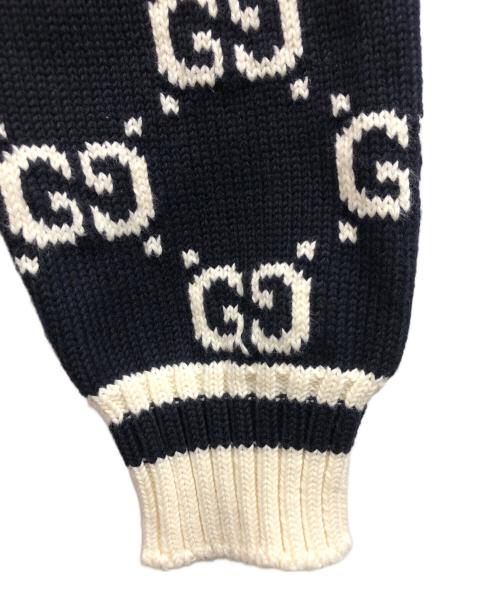 GUCCI（グッチ）GUCCI (グッチ) GGニットジャケット/GUCCIジャケット ネイビー、ホワイト、レッド サイズ:Sの古着・服飾アイテム