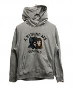 A BATHING APEアベイシングエイプ）の古着「GENERALS プリント プルオーバーパーカー」｜グレー