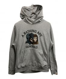 A BATHING APE（アベイシングエイプ）の古着「GENERALS プリント プルオーバーパーカー」｜グレー