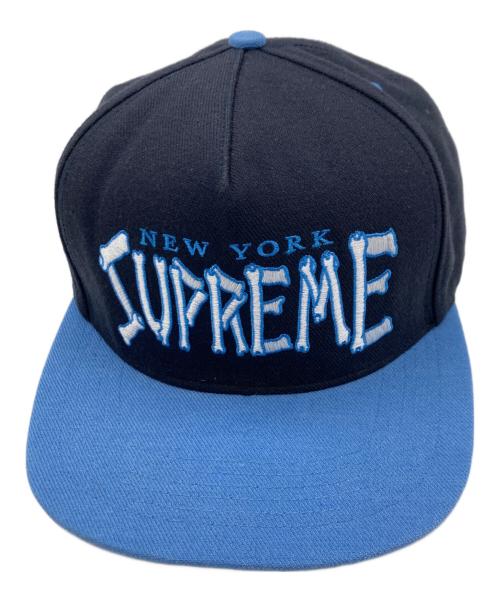 SUPREME（シュプリーム）Supreme (シュプリーム) Bones logo 5-panel cap/Supremeキャップ ブルーの古着・服飾アイテム
