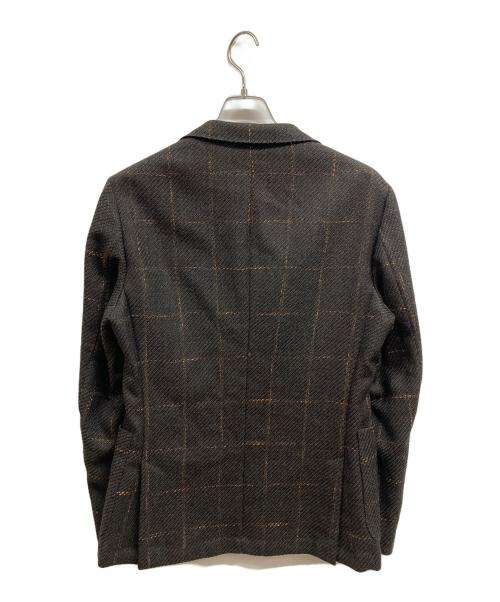 HUGO BOSS（ヒューゴ ボス）HUGO BOSS (ヒューゴ ボス) スリムフィットウールチェックテーラードジャケット ブラウン サイズ:46の古着・服飾アイテム