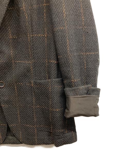 HUGO BOSS（ヒューゴ ボス）HUGO BOSS (ヒューゴ ボス) スリムフィットウールチェックテーラードジャケット ブラウン サイズ:46の古着・服飾アイテム