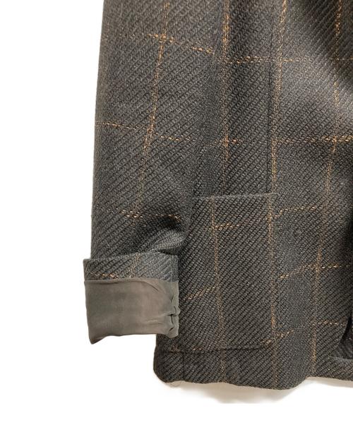 HUGO BOSS（ヒューゴ ボス）HUGO BOSS (ヒューゴ ボス) スリムフィットウールチェックテーラードジャケット ブラウン サイズ:46の古着・服飾アイテム