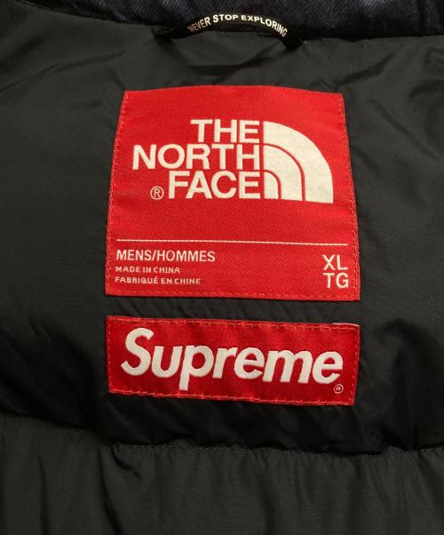 SUPREME（シュプリーム）SUPREME (シュプリーム) THE NORTH FACE (ザ ノース フェイス) Bleached Denim Print Nuptse Jacket ブルー サイズ: XL/TGの古着・服飾アイテム