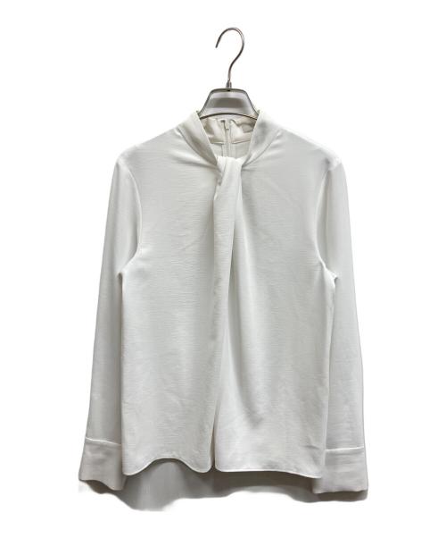 icB（アイシービー）icB (アイシービー) ストレッチジョーゼット ボウタイライク ブラウス ホワイト サイズ:2の古着・服飾アイテム