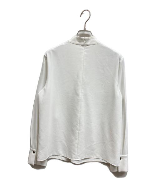 icB（アイシービー）icB (アイシービー) ストレッチジョーゼット ボウタイライク ブラウス ホワイト サイズ:2の古着・服飾アイテム