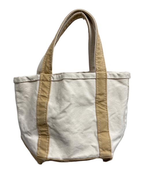 L.L.Bean（エルエルビーン）L.L.Bean (エルエルビーン) REMI RELIEF (レミレリーフ) キャンバスハンドバッグ ホワイト×ベージュの古着・服飾アイテム