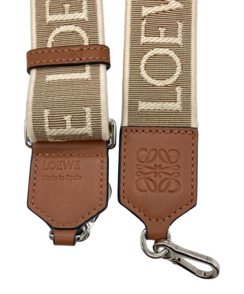 LOEWE（ロエベ）LOEWE (ロエベ) キャンバス レザー アナグラム ショルダーストラップ ベージュの古着・服飾アイテム