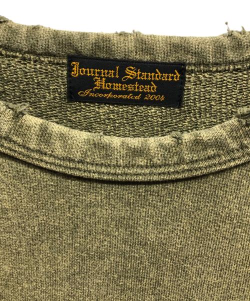 J.S HOMESTEAD（ジャーナルスタンダード ホームステッド）J.S HOMESTEAD (ジャーナルスタンダード ホームステッド) パシフィックウラケダメージスウェット グリーン サイズ:Mの古着・服飾アイテム