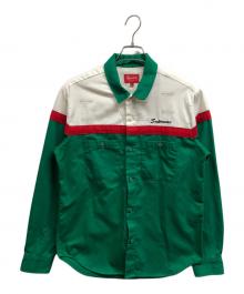 SUPREME（シュプリーム）の古着「カラーブロックワークシャツ」｜グリーン