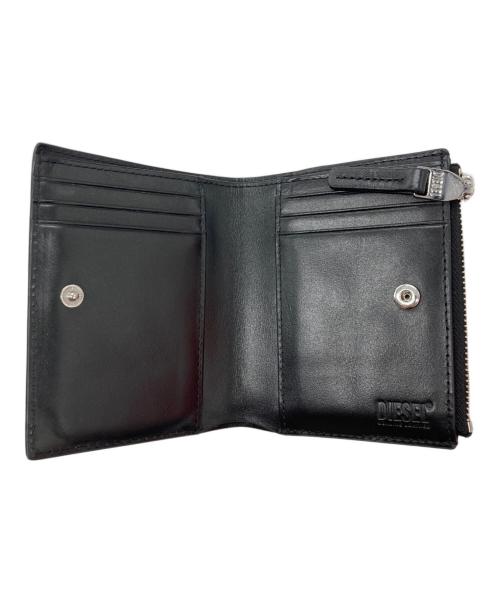 DIESEL（ディーゼル）DIESEL (ディーゼル) オーバルＤロゴワンダー カードホルダー ジップ/DIESEⅬ財布 ブラックの古着・服飾アイテム