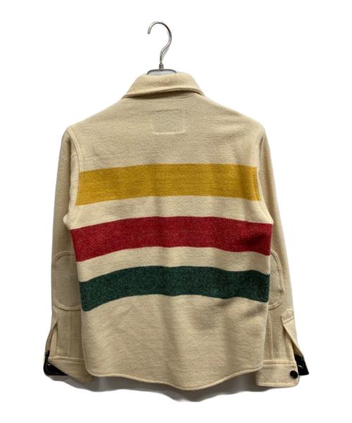 JOHNSON（ジョンソン）johnson (ジョンソン) ボーダーウールジャケット/johnsonジャケット ベージュ サイズ:Mの古着・服飾アイテム