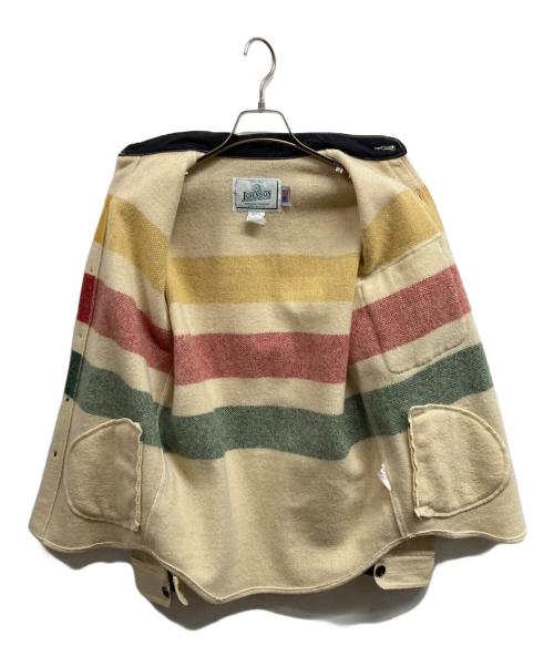 JOHNSON（ジョンソン）johnson (ジョンソン) ボーダーウールジャケット/johnsonジャケット ベージュ サイズ:Mの古着・服飾アイテム