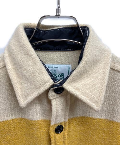 JOHNSON（ジョンソン）johnson (ジョンソン) ボーダーウールジャケット/johnsonジャケット ベージュ サイズ:Mの古着・服飾アイテム