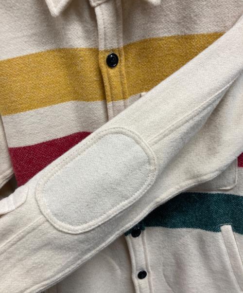 JOHNSON（ジョンソン）johnson (ジョンソン) ボーダーウールジャケット/johnsonジャケット ベージュ サイズ:Mの古着・服飾アイテム