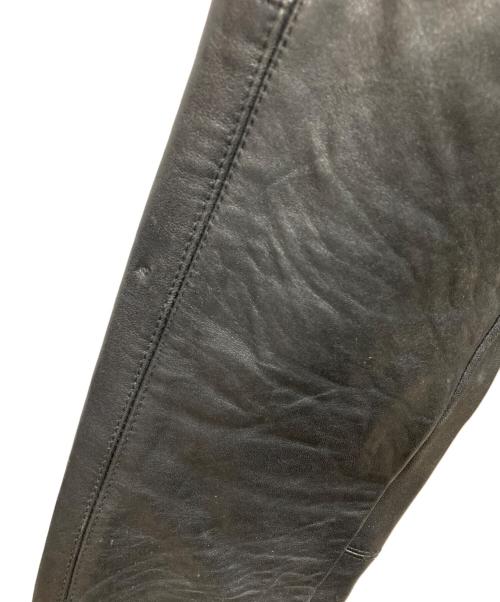Harris Tweed（ハリスツイード）Harris Tweed (ハリスツイード) レザー切替ツイードジャケット/Harris Tweedジャケット ベージュ サイズ:XSの古着・服飾アイテム