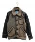 Harris Tweed（ハリスツイード）の古着「レザー切替ツイードジャケット/Harris Tweedジャケット」｜ベージュ