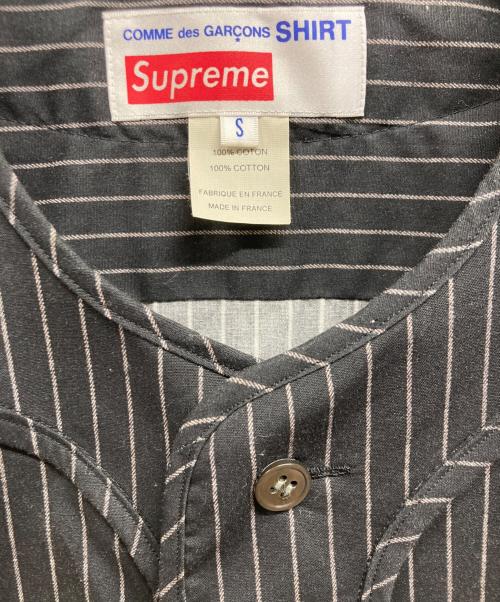 SUPREME（シュプリーム）Supreme (シュプリーム) COMME des GARCONS SHIRT (コムデギャルソンシャツ) baseball shirt ブラック サイズ:Ｓの古着・服飾アイテム