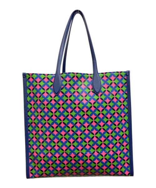 Kate Spade（ケイトスペード）Kate Spade (ケイトスペード) ゴッサム パティオタイル エクストラ ラージ トート トートバッグ/Kate Spadeバッグ ネイビー×グリーンの古着・服飾アイテム