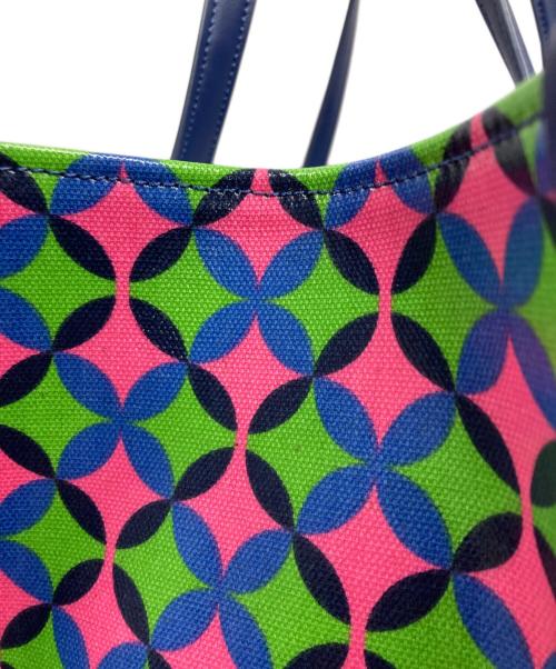 Kate Spade（ケイトスペード）Kate Spade (ケイトスペード) ゴッサム パティオタイル エクストラ ラージ トート トートバッグ/Kate Spadeバッグ ネイビー×グリーンの古着・服飾アイテム