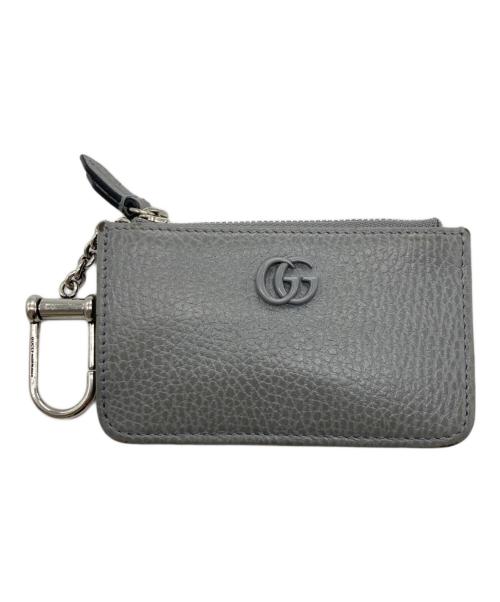 GUCCI（グッチ）GUCCI (グッチ) ダブルG キーチェーン付き カード＆コインケース グレーの古着・服飾アイテム