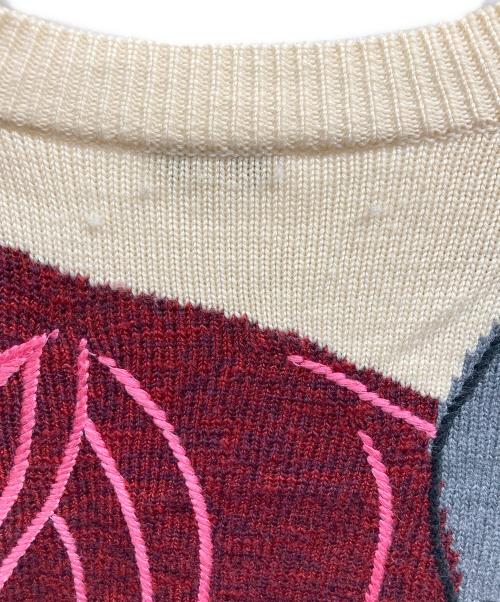 KENZO（ケンゾー）KENZO (ケンゾー) クルーネックニット ブラック×ベージュ サイズ:Mの古着・服飾アイテム