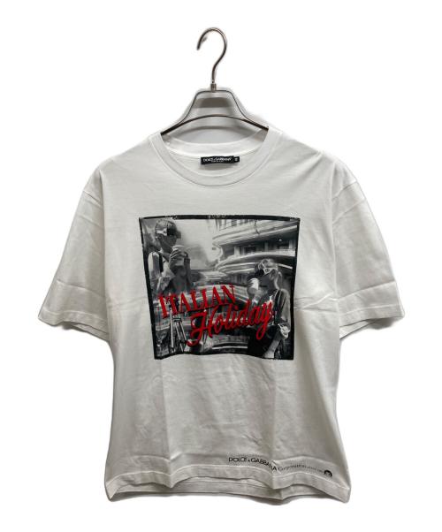 DOLCE & GABBANA（ドルチェ＆ガッバーナ）DOLCE & GABBANA (ドルチェ＆ガッバーナ) ITALIAN HOLIDAY Tシャツ ホワイト サイズ:48の古着・服飾アイテム