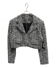 Karl Lagerfeld（カール ラガーフェルド）の古着「CROPPED METALLIC TWEED CO-ORD JACKET」｜グレー