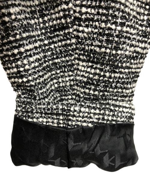 Karl Lagerfeld（カール ラガーフェルド）KARL LAGERFELD (カール ラガーフェルド) CROPPED METALLIC TWEED CO-ORD JACKET グレー サイズ:12の古着・服飾アイテム