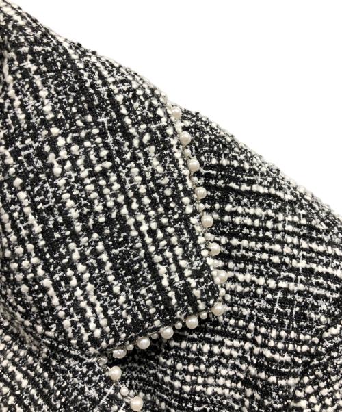 Karl Lagerfeld（カール ラガーフェルド）KARL LAGERFELD (カール ラガーフェルド) CROPPED METALLIC TWEED CO-ORD JACKET グレー サイズ:12の古着・服飾アイテム