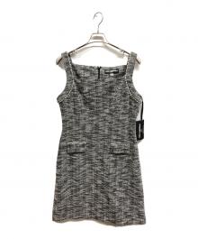Karl Lagerfeld（カール ラガーフェルド）の古着「Metallic Tweed Mini Co Ord Dress」｜グレー