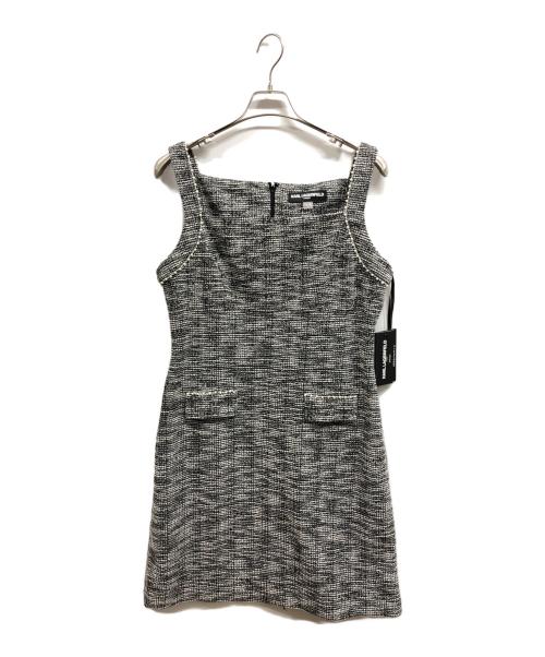 Karl Lagerfeld（カール ラガーフェルド）KARL LAGERFELD (カール ラガーフェルド) Metallic Tweed Mini Co Ord Dress グレー サイズ:12の古着・服飾アイテム