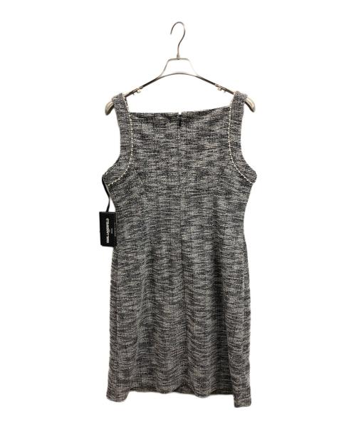 Karl Lagerfeld（カール ラガーフェルド）KARL LAGERFELD (カール ラガーフェルド) Metallic Tweed Mini Co Ord Dress グレー サイズ:12の古着・服飾アイテム
