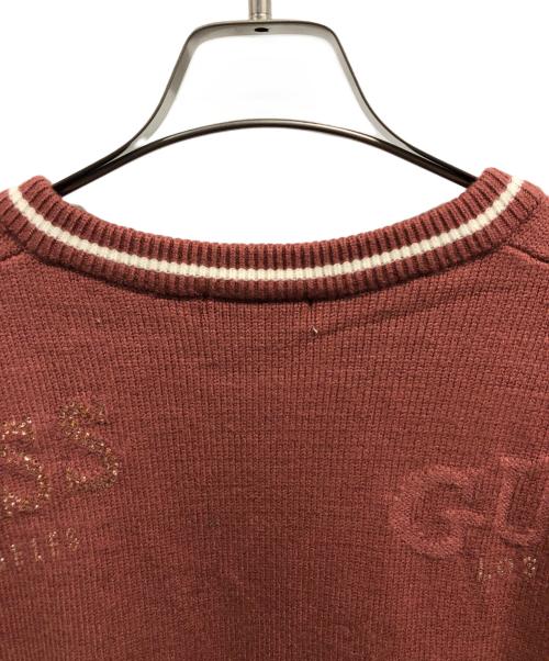 GUESS（ゲス）GUESS (ゲス) ラインストーンVネックニット/GUESS/ニット ブラウン サイズ:XXLの古着・服飾アイテム