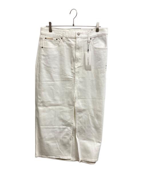 Calvin Klein（カルバンクライン）Calvin Klein (カルバンクライン) デニムスカート ホワイト サイズ:31の古着・服飾アイテム