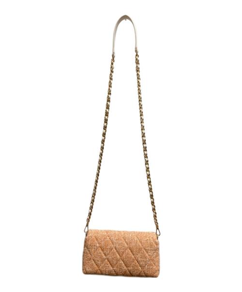 Kate Spade（ケイトスペード）Kate Spade (ケイトスペード) キャリーツイードショルダーバッグ オレンジの古着・服飾アイテム