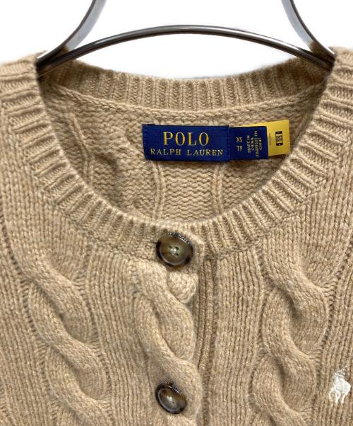 POLO RALPH LAUREN（ポロ・ラルフローレン）POLO RALPH LAUREN (ポロ・ラルフローレン) カシミヤ混カーディガン ベージュ サイズ:XSの古着・服飾アイテム
