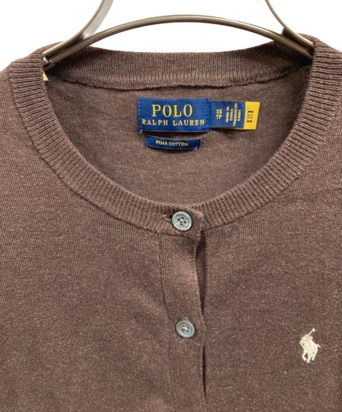 POLO RALPH LAUREN（ポロ・ラルフローレン）POLO RALPH LAUREN (ポロ・ラルフローレン) ロゴカーディガン/POLO RALPH LAUREN ブラウン サイズ:XSの古着・服飾アイテム