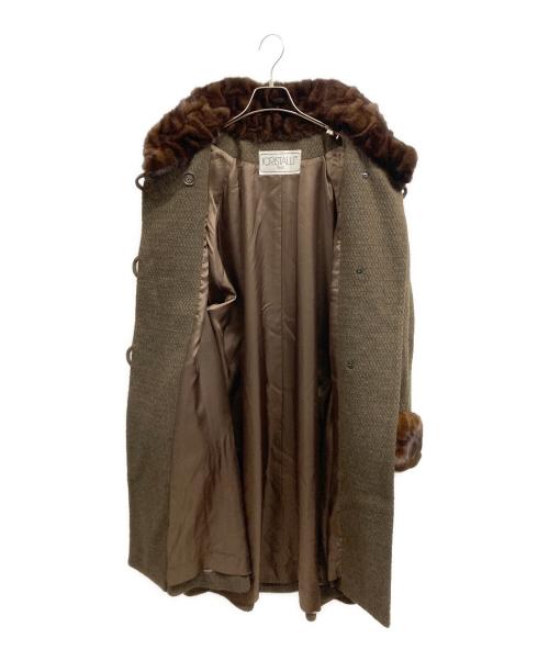 icristalli（アイクリスタリー）icristalli (アイクリスタリー) カシミヤコート ブラウン サイズ:FREEの古着・服飾アイテム
