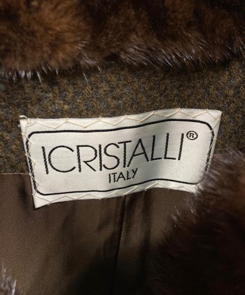 icristalli（アイクリスタリー）icristalli (アイクリスタリー) カシミヤコート ブラウン サイズ:FREEの古着・服飾アイテム