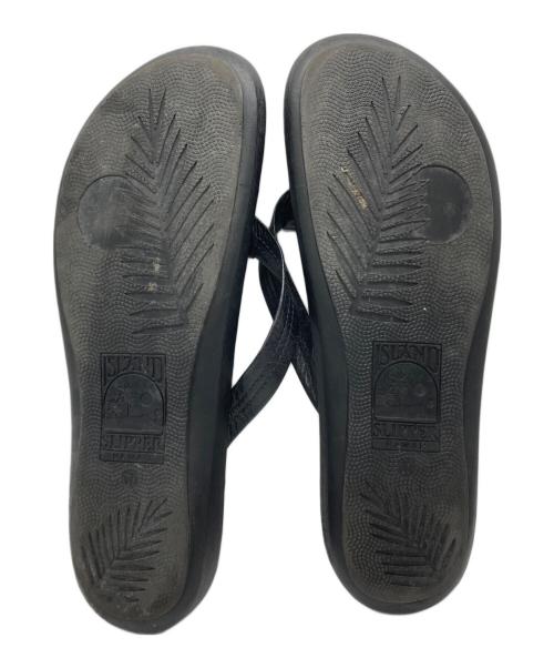 ISLAND SLIPPER（アイランドスリッパ）ISLAND SLIPPER (アイランドスリッパ) レザートングサンダル ブラック サイズ:2の古着・服飾アイテム