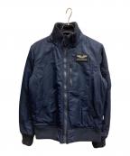 ALPHAアルファ）の古着「HOODED RIB JACKET」｜ネイビー
